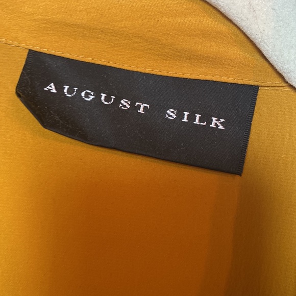 AUGUST SILK Mustard Yellow Silk Top Med. - Picture 2 of 5